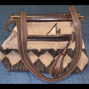 vintage aztec wool purse